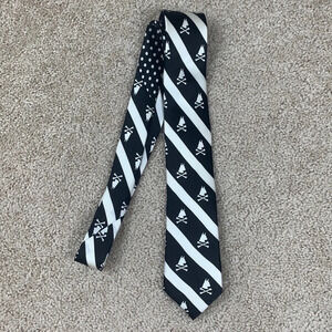 Nick Graham black and white silk dog tie
